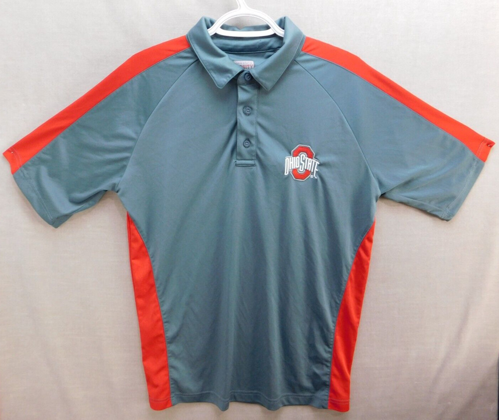 Ohio State Buckeyes Men’s M Golf Polo Shirt Varsity Authentic Grey Short Sleeve
